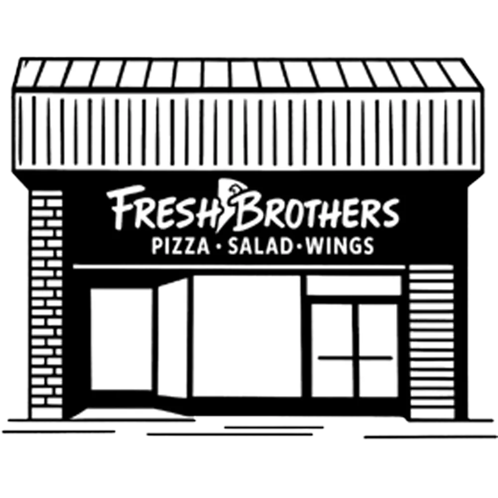 Illustration of the Fresh Brothers Brentwood storefront