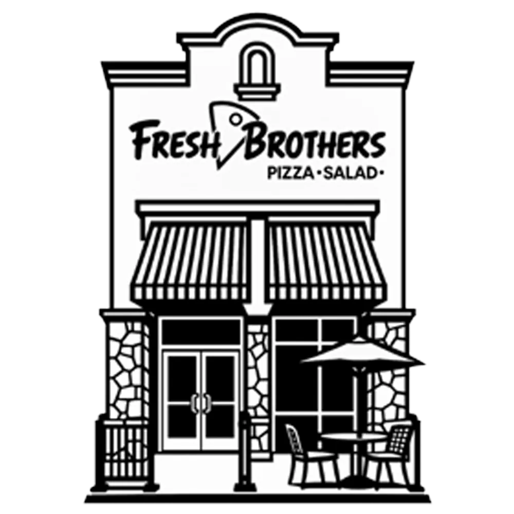 Illustration of the Fresh Brothers Westlake Village storefront